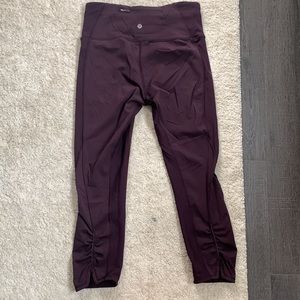 Lululemon on your mark crop leggings in black cherry